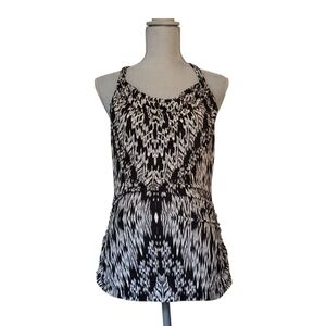 Banana Republic Black and White Sleeveless Tie Front Tank Size M Medium